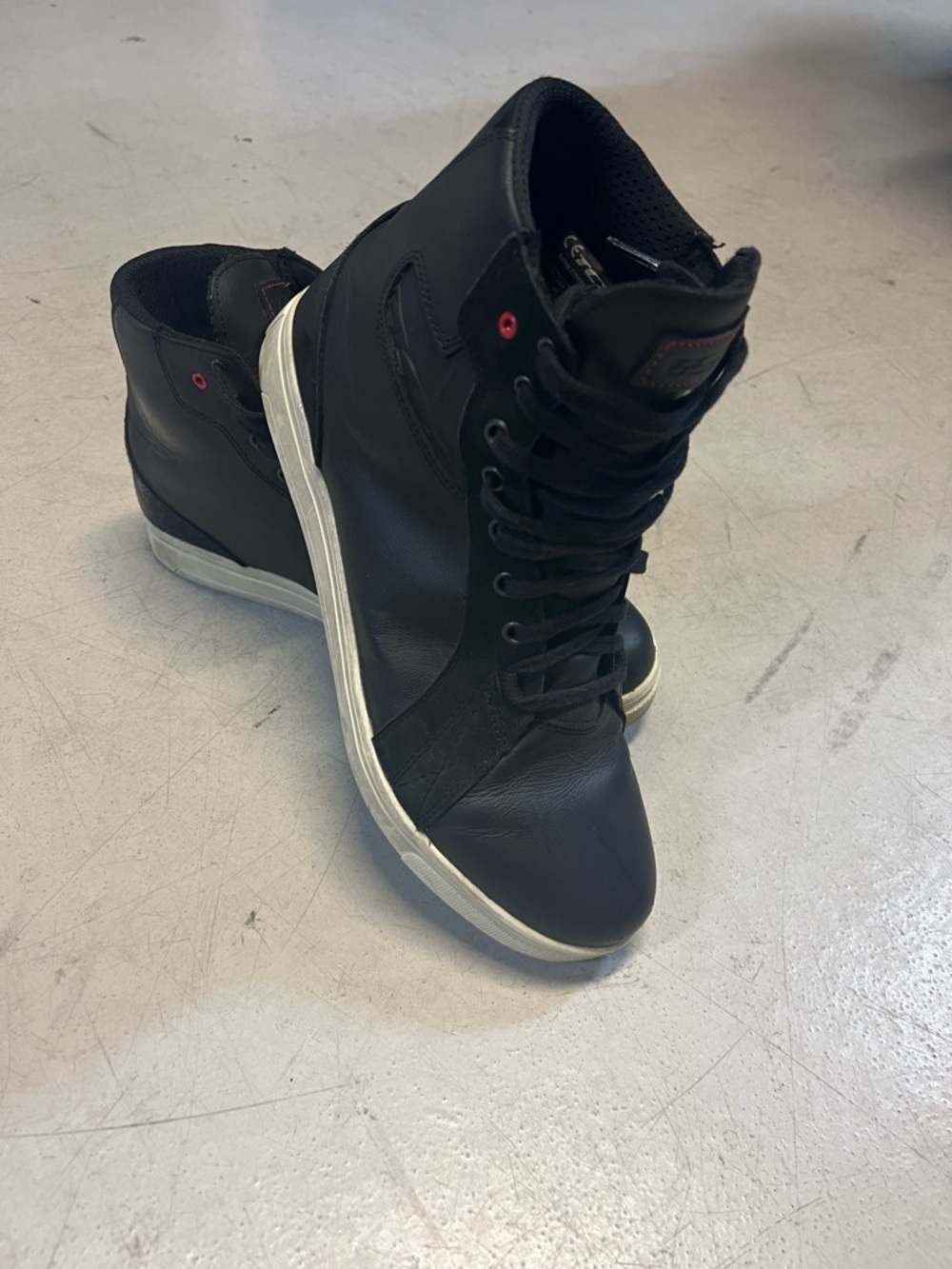 TCX Black High-Top Sneakers with White Sole
